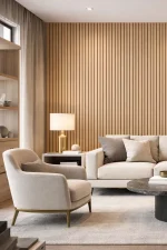 Panou acustic riflat Oak – perete decorativ cu absorbție fonică - imagine 2