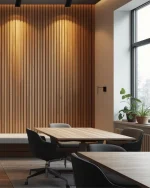 Riflaj WPC (wood-plastic composite) Champagne – panou decorativ riflat - imagine 2