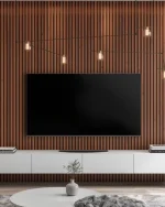 Riflaj WPC (wood-plastic composite) Walnut – panou decorativ riflat - imagine 2