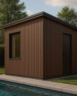 Panou riflat exterior Light Coffee – eleganță caldă pentru fațade moderne - imagine 2